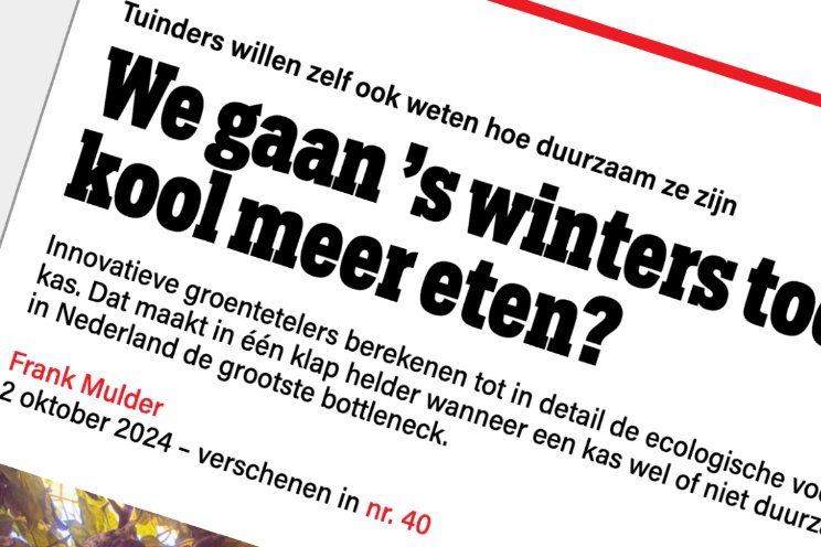 Artikel HortiFootPrint in De Groene Amsterdammer Artikel HortiFootPrint in De Groene Amsterdammer